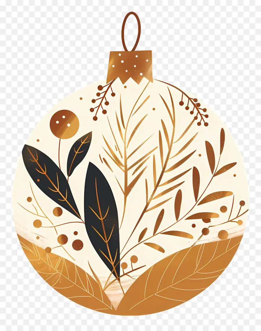 Enfeite De Natal De Ouro，Ornamentos Decorativos PNG