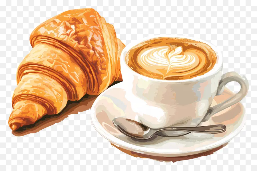 Croissant E Café，Café PNG