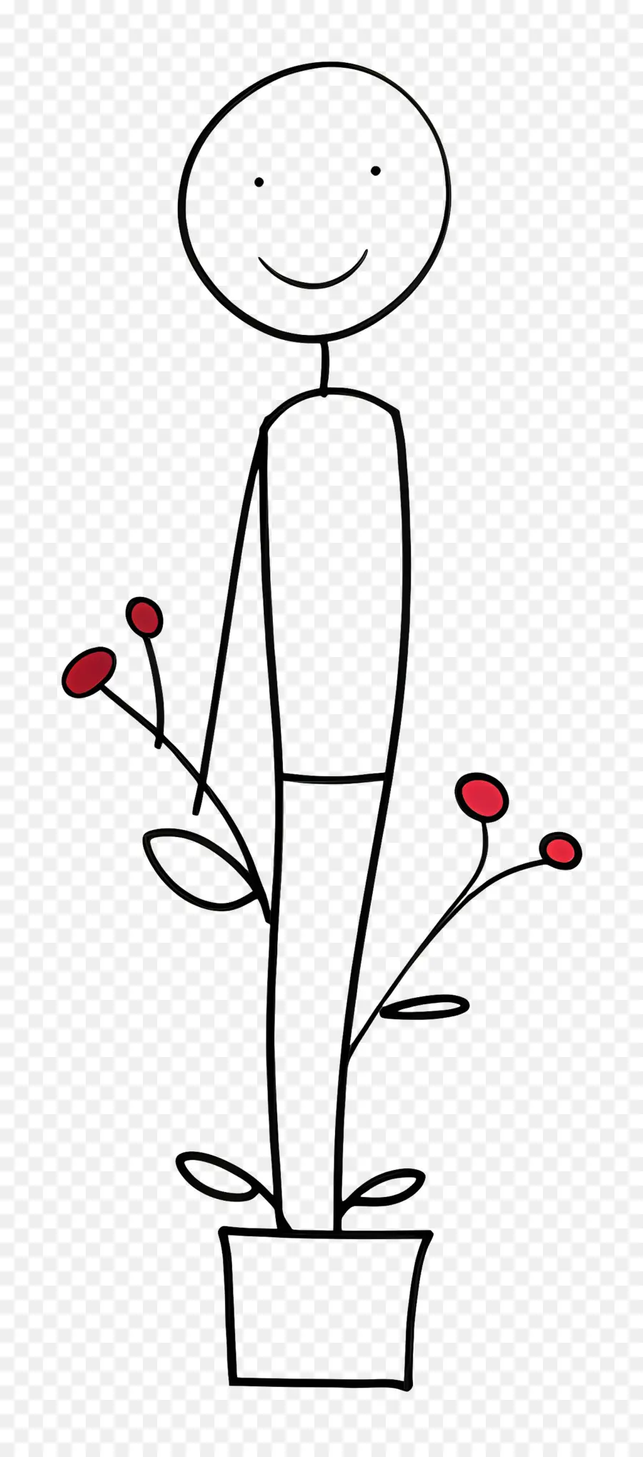 Stickman，O Vaso De Flor PNG