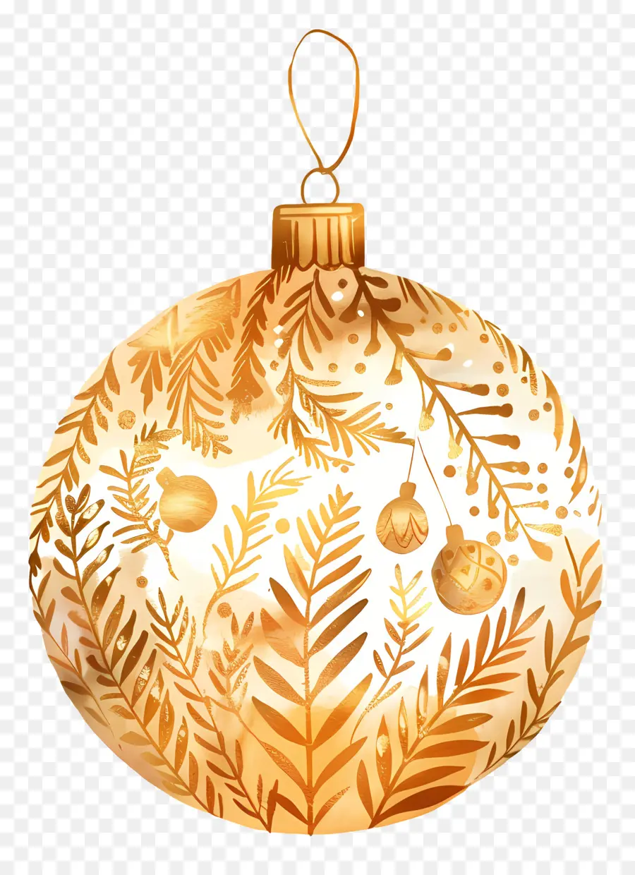 Enfeite De Natal De Ouro，Ornamento De Ouro PNG