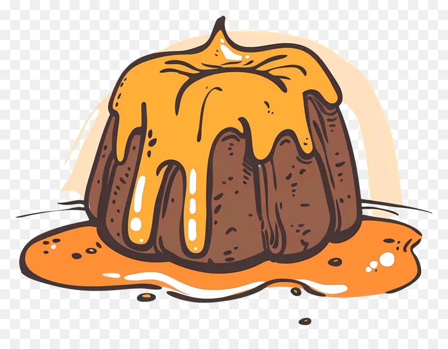 Bolo De Lava Derretido，Gelo Dourado PNG