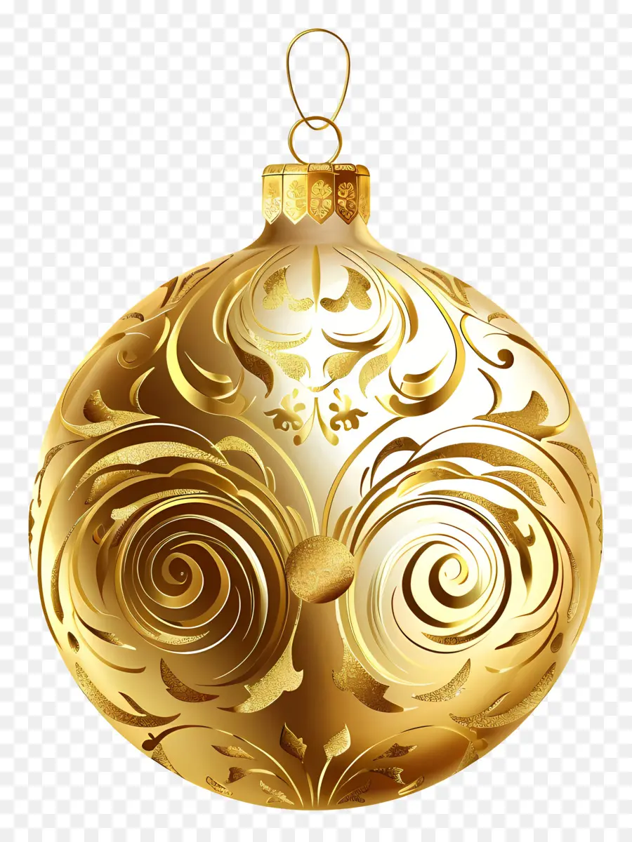 Enfeite De Natal De Ouro，Ornamentos De Ouro PNG