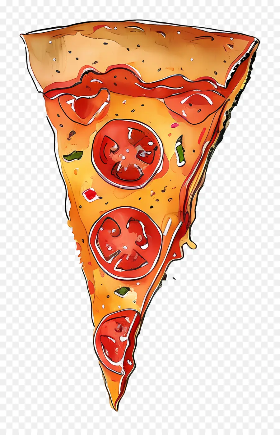 Pizza Slice，Pintura Em Aquarela PNG