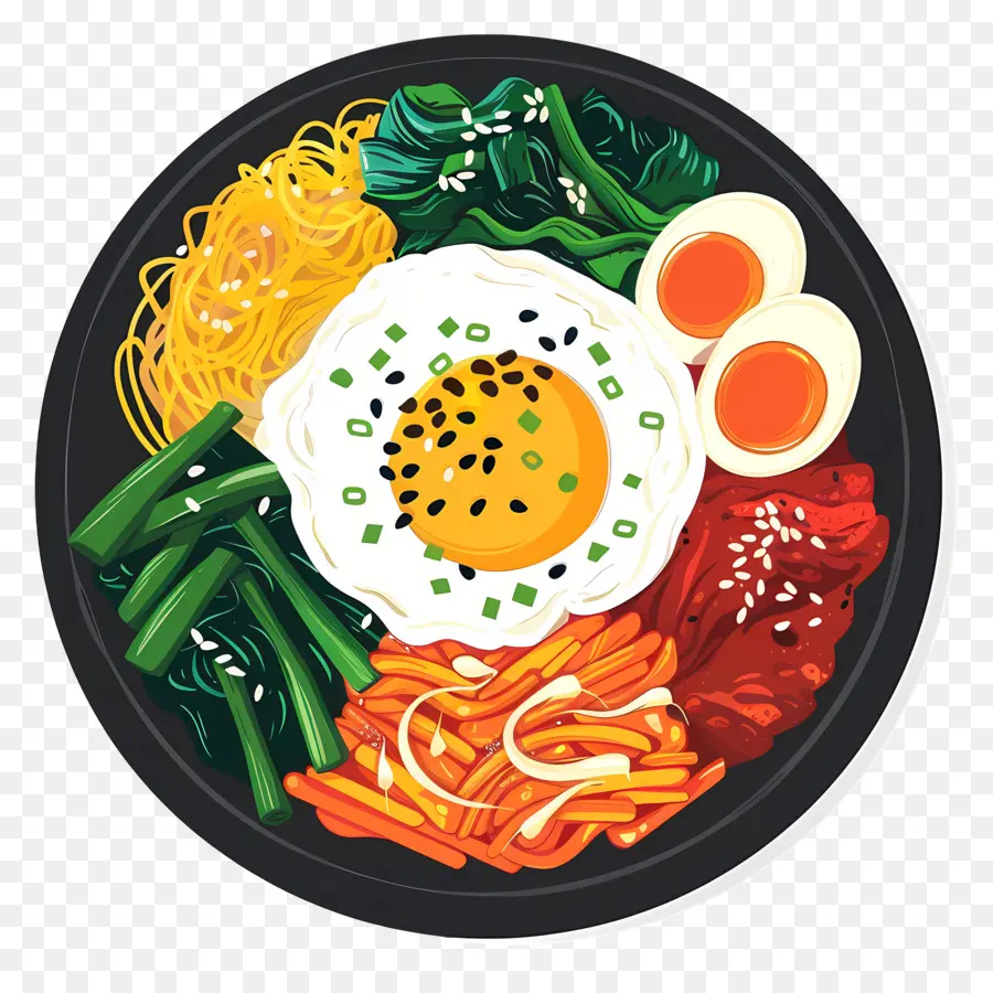 O Coreano Bibimbap，Comida Coreana PNG