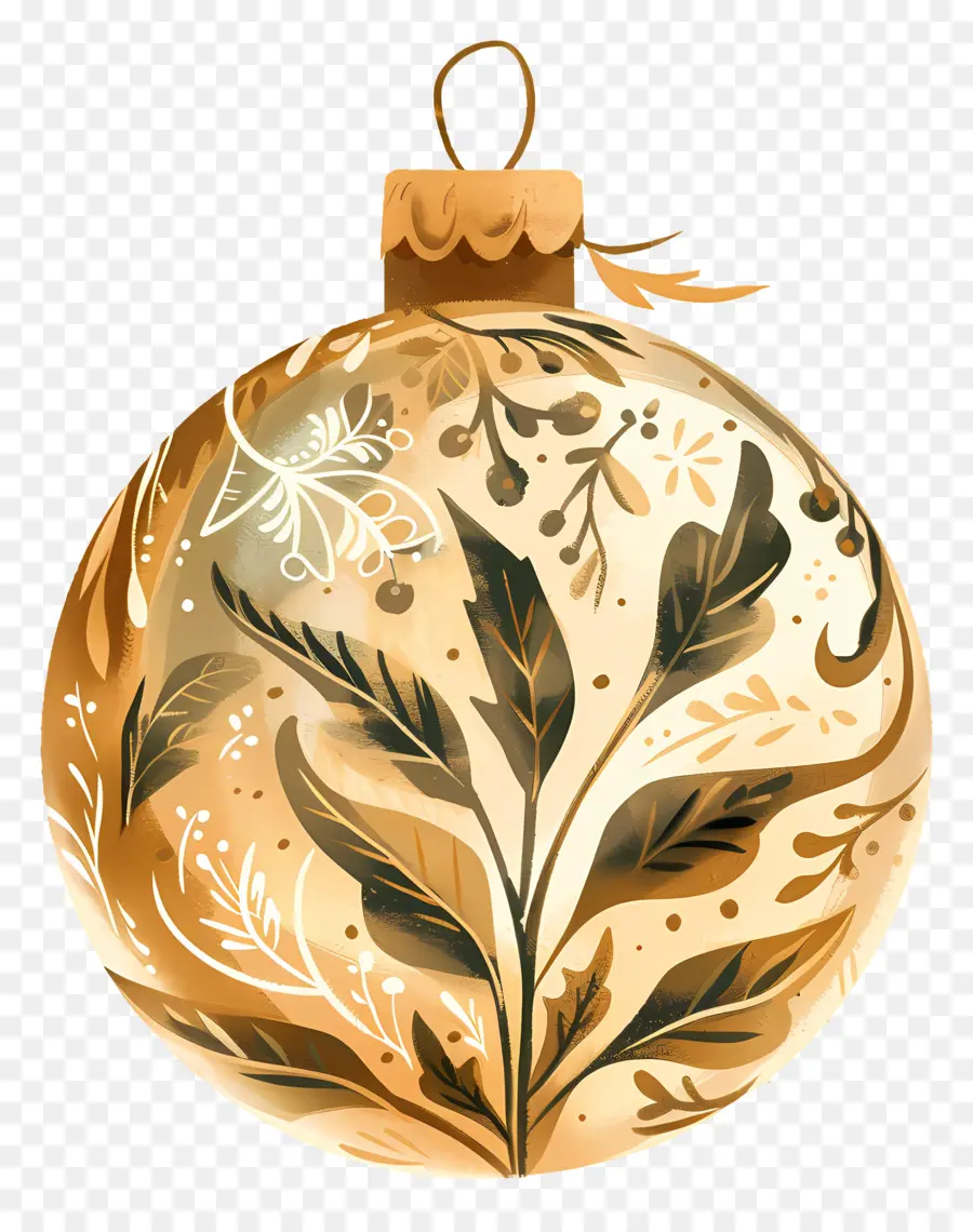 Enfeite De Natal De Ouro，Ornamentos De Ouro PNG