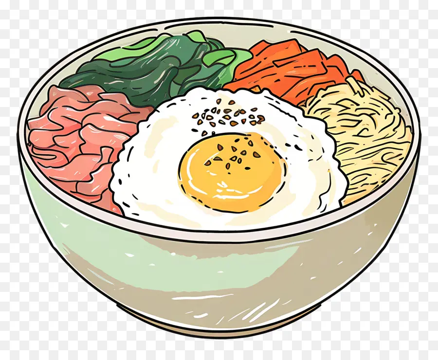 O Coreano Bibimbap，Tigela De Arroz PNG