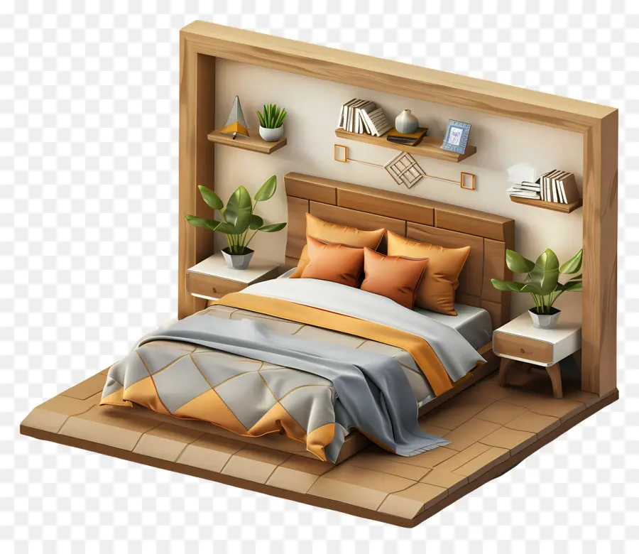 3d Quarto，Decoração Do Quarto PNG