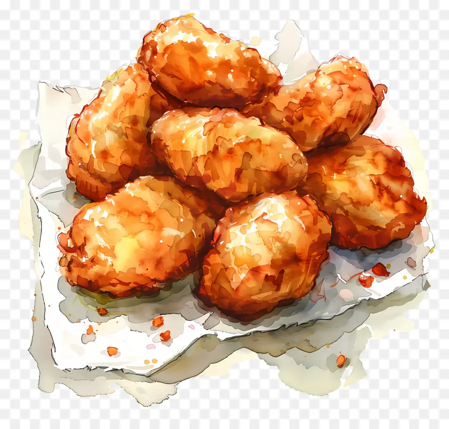 Nuggets，Pintura Em Aquarela PNG