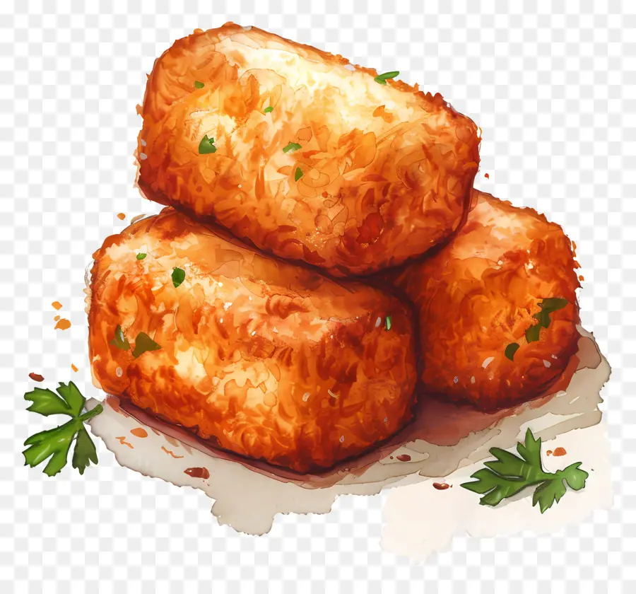 Croquetes，Frango Frito PNG