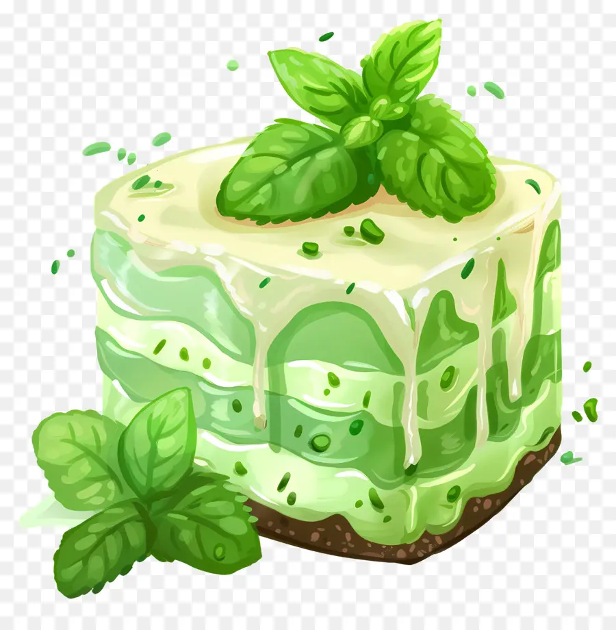 Bolo Fresco De Menta，Cheesecake De Chocolate Com Menta PNG