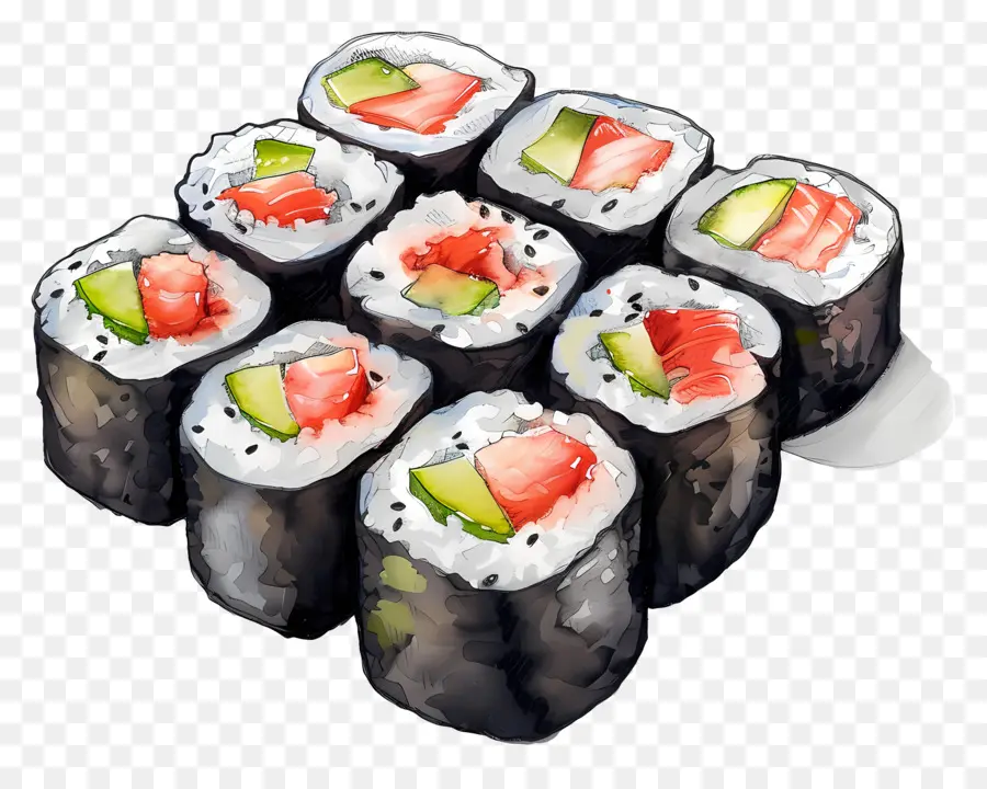 Maki Sushi Roll，Rolos De Sushi PNG