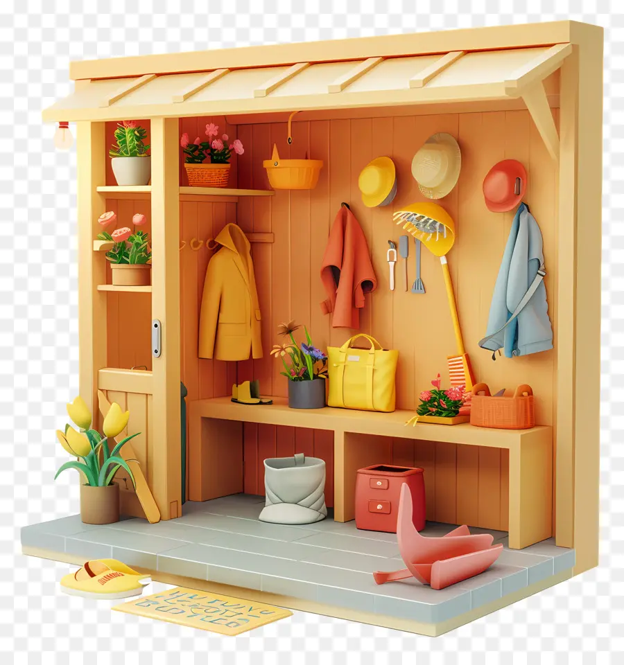 3d Mudroom，Galpão De Madeira PNG