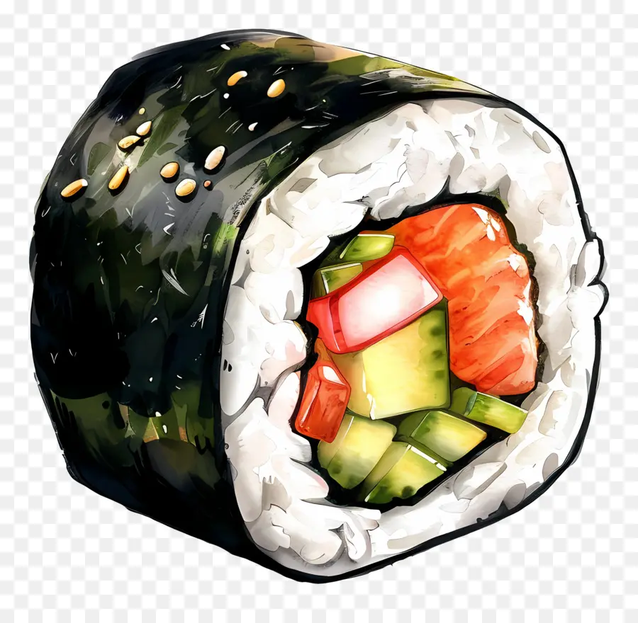 Maki Sushi Roll，Rolo De Sushi PNG