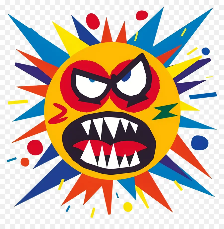 Angry Emoji，Sol Zangado PNG