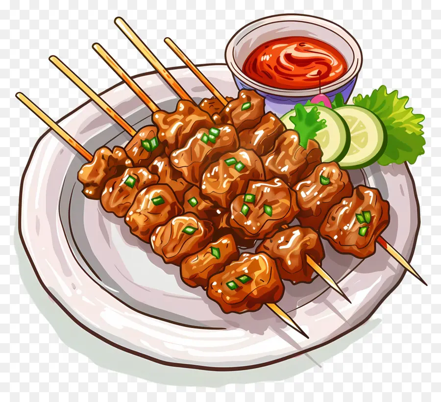 Satay，Espetos PNG