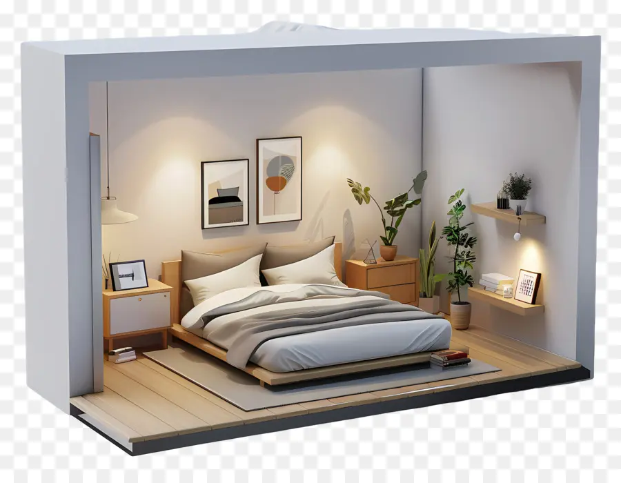 3d Quarto，Bedroom PNG