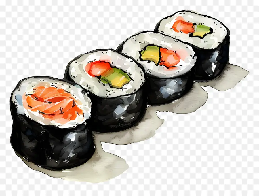 Maki Sushi Roll，Sushi PNG