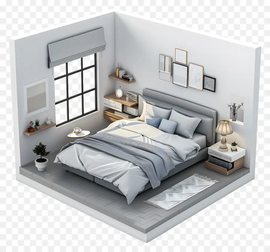 3d Quarto，Quarto Branco PNG