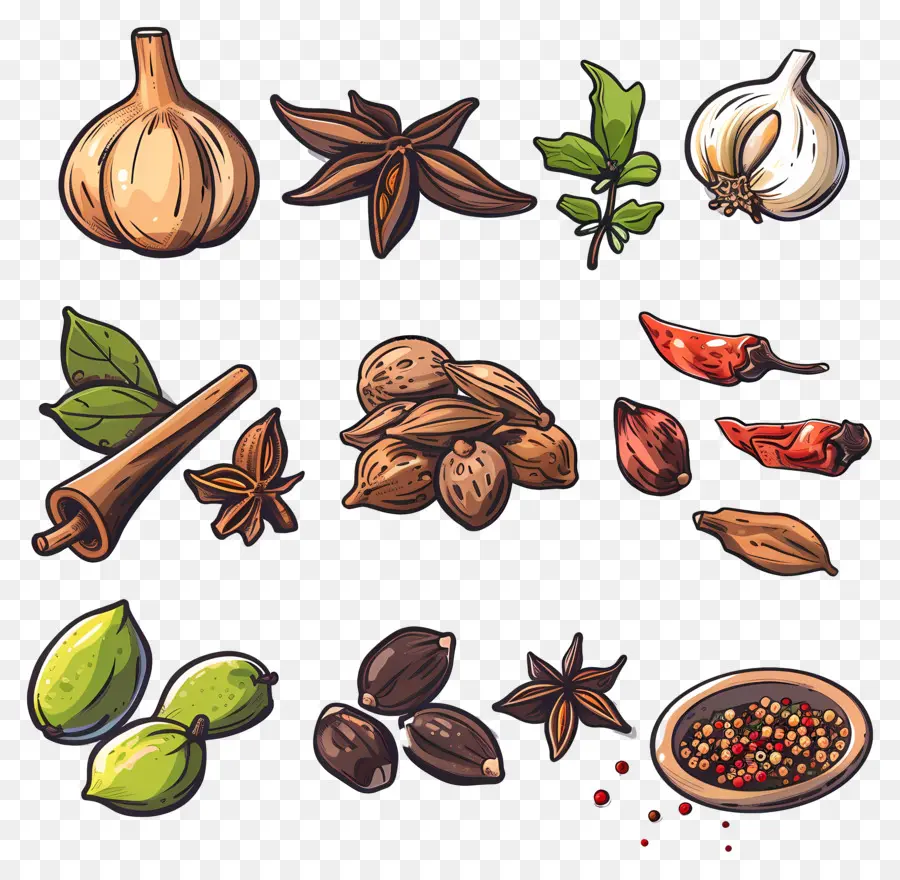 Especiarias Indianas，Herbs PNG