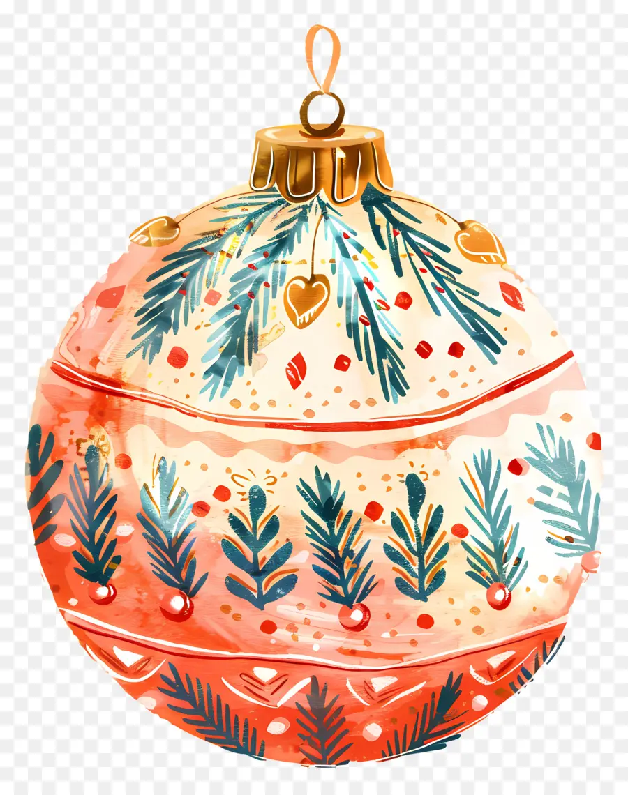 Bola De Decoração De Natal，Pintura Em Aquarela PNG