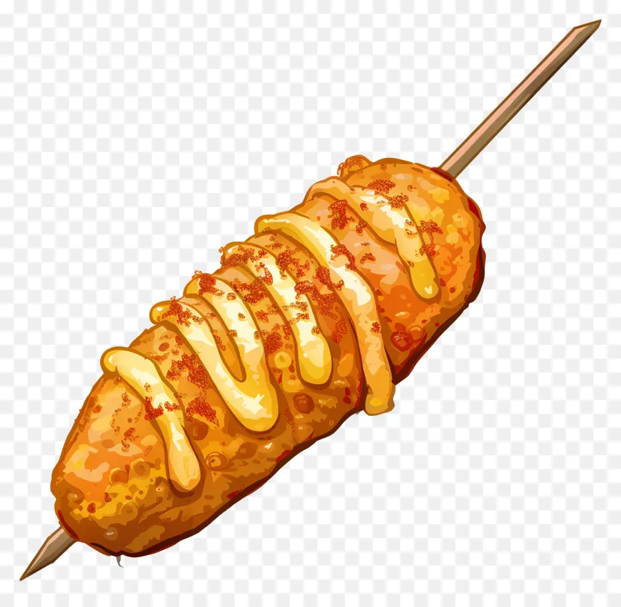 Corndog，Comida Em Uma Vara PNG