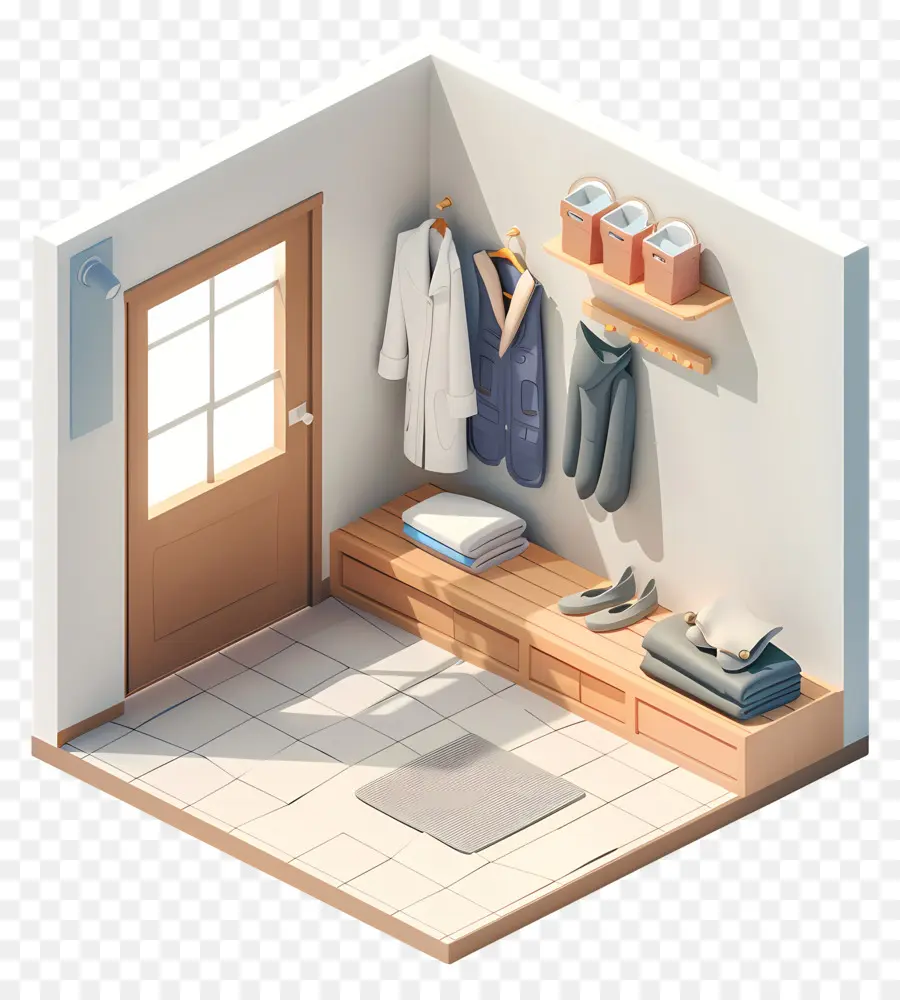 3d Mudroom，Quarto Pequeno PNG