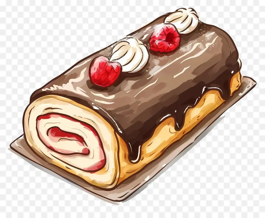 Suíça Rolo，Bolo De Chocolate PNG