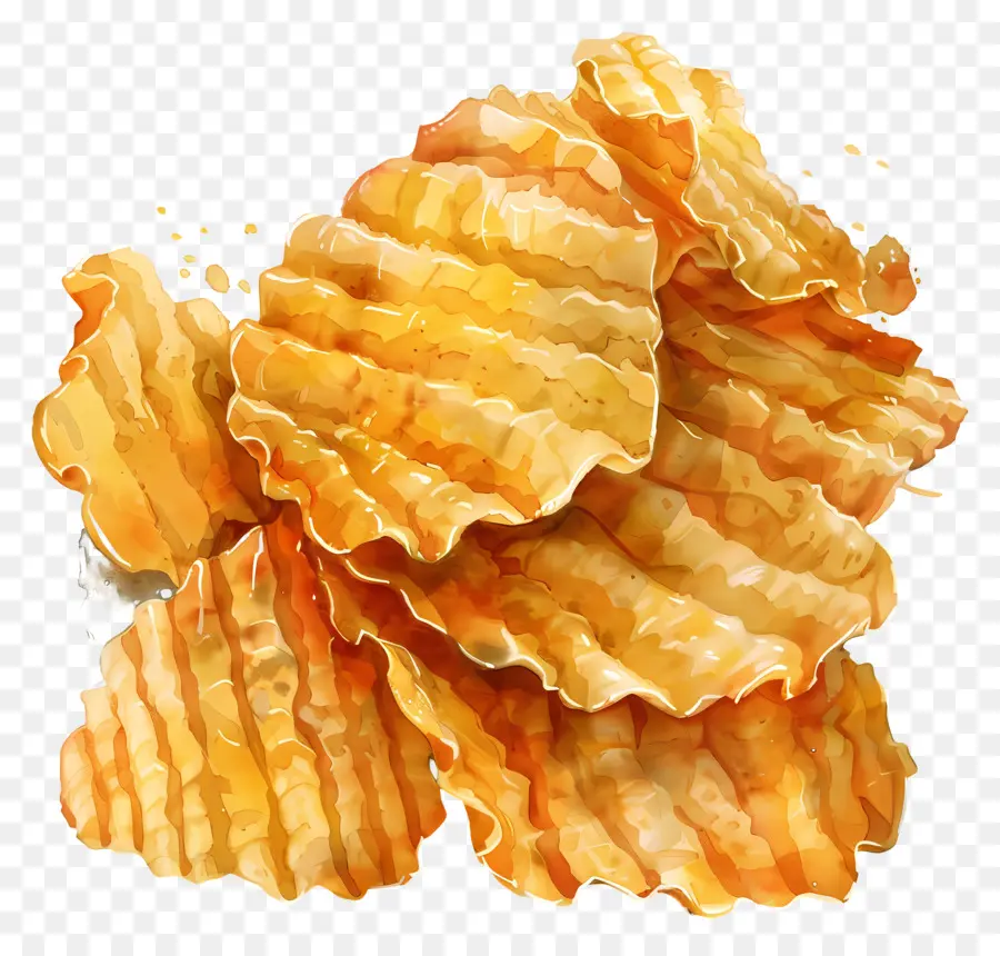 Batata Crinkles，Pintura Em Aquarela PNG