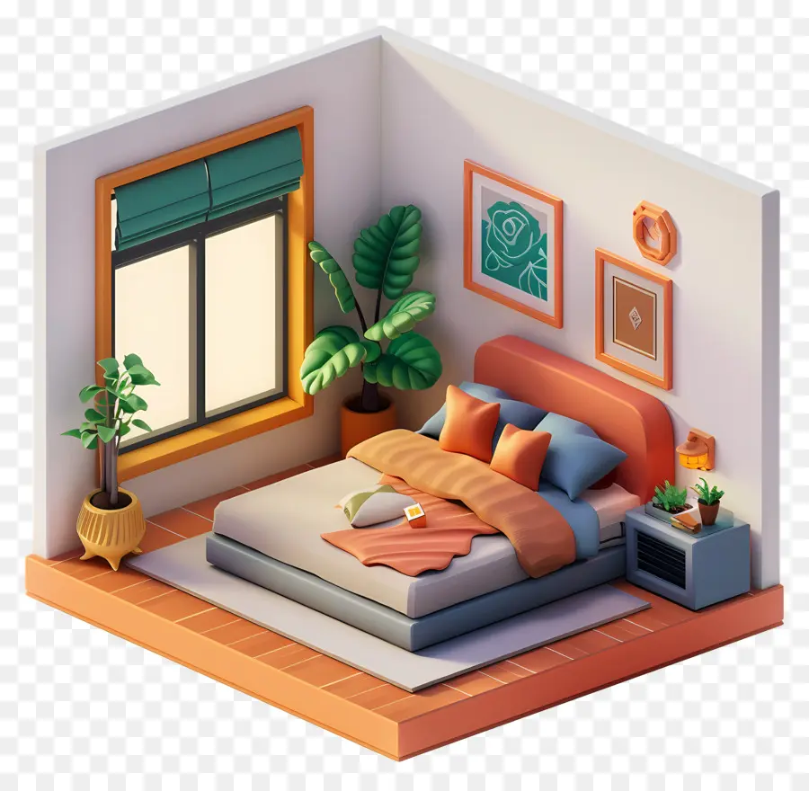 3d Quarto，Bedroom PNG