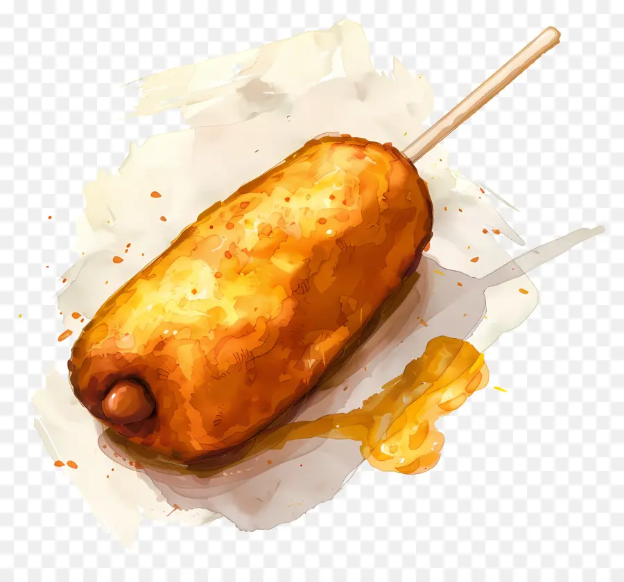 Corndog，Bastão De Massa Frita PNG