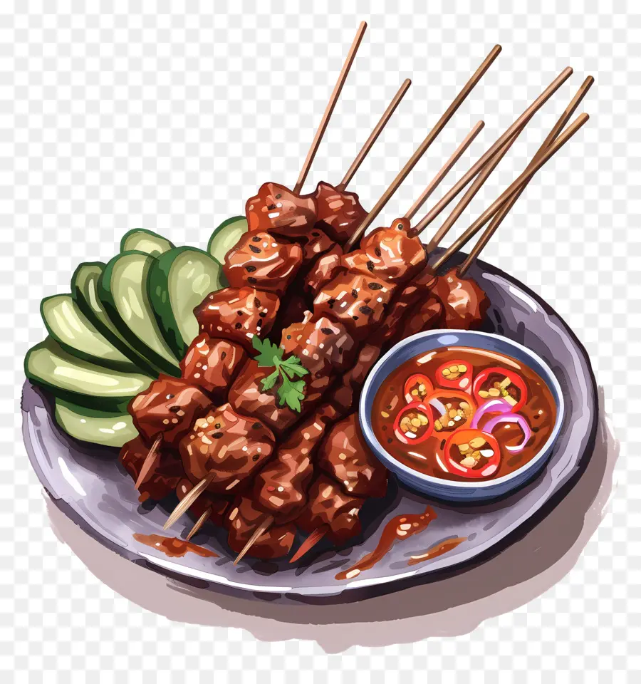 Satay，Carne Grelhada PNG