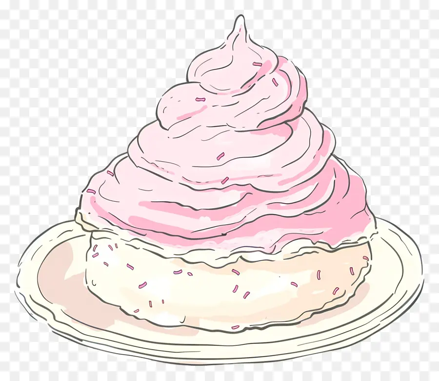 Pavlova，Torta De Creme Rosa PNG