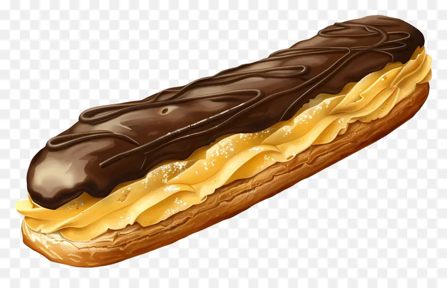 Éclair，Massa Folhada De Chocolate PNG