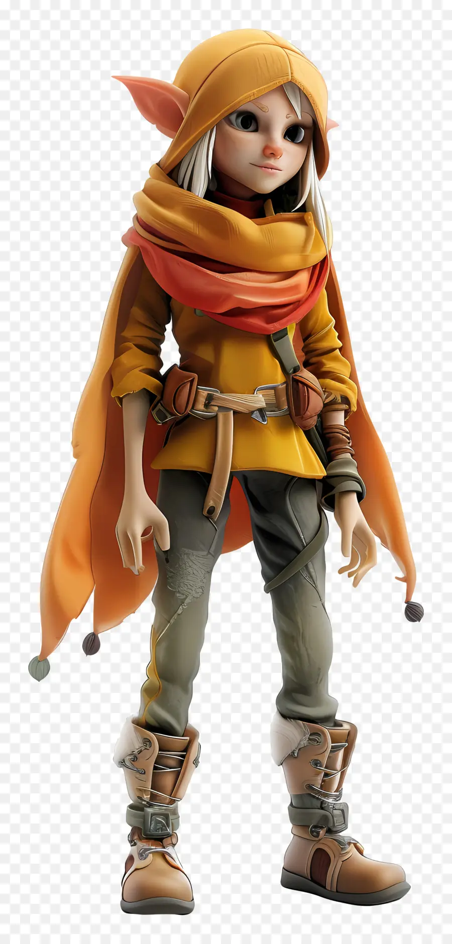 Elfo Em Lenço，Hoodie Amarelo PNG