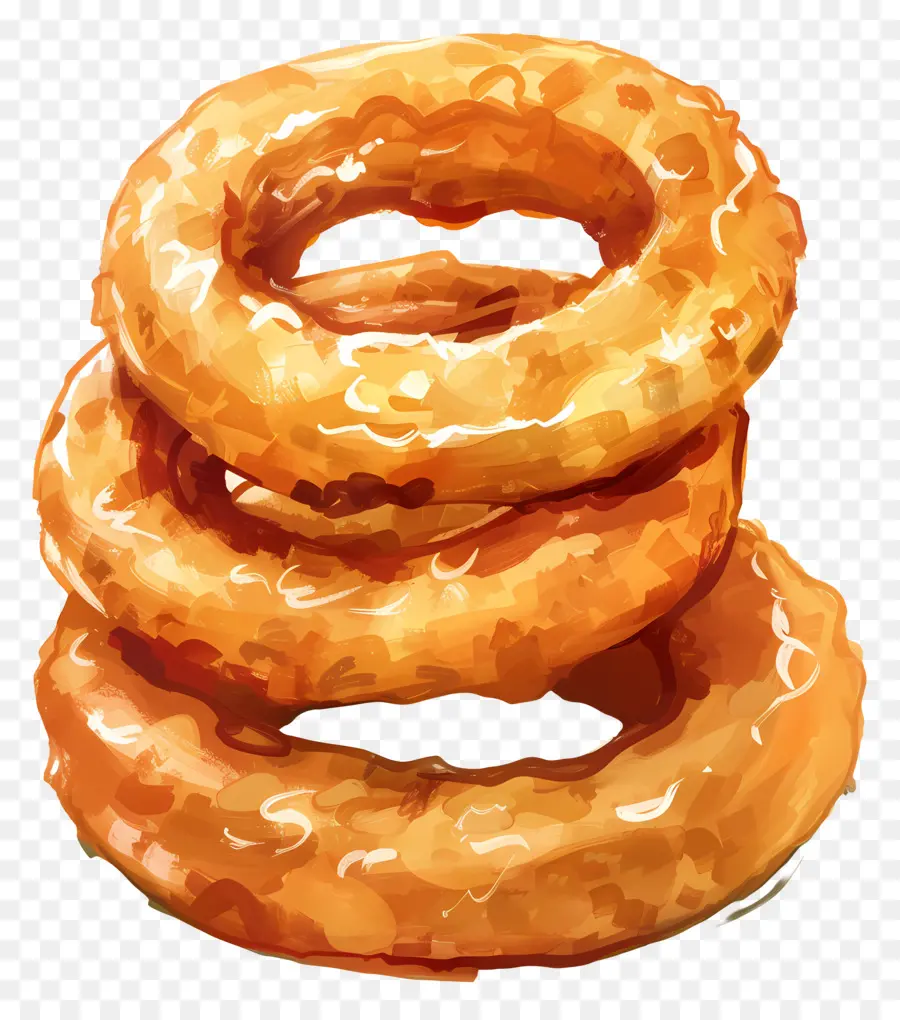 Anéis De Cebola，Donuts Fritos PNG