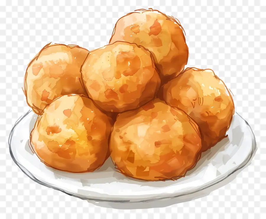 Três Bolas Fritas，Frito PNG