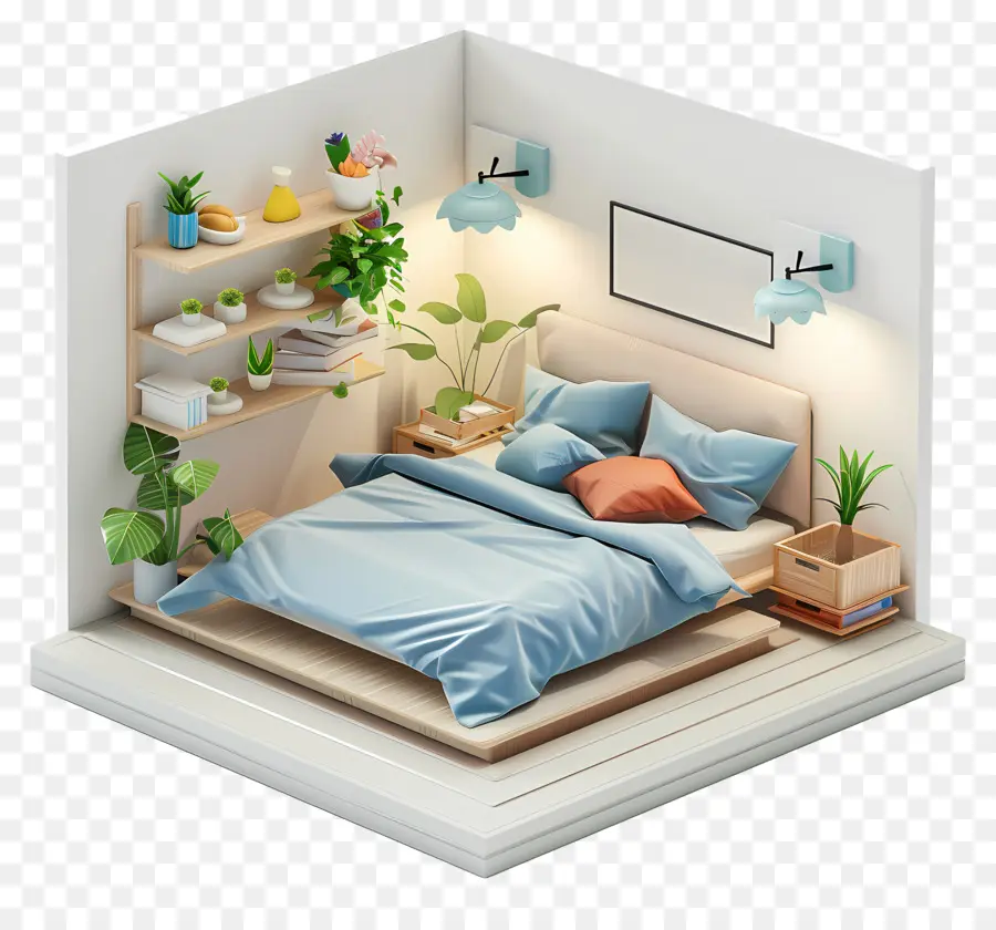 3d Quarto，Bedroom PNG