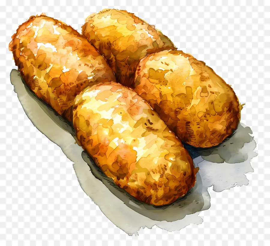 Croquetes，Pão Salgado PNG