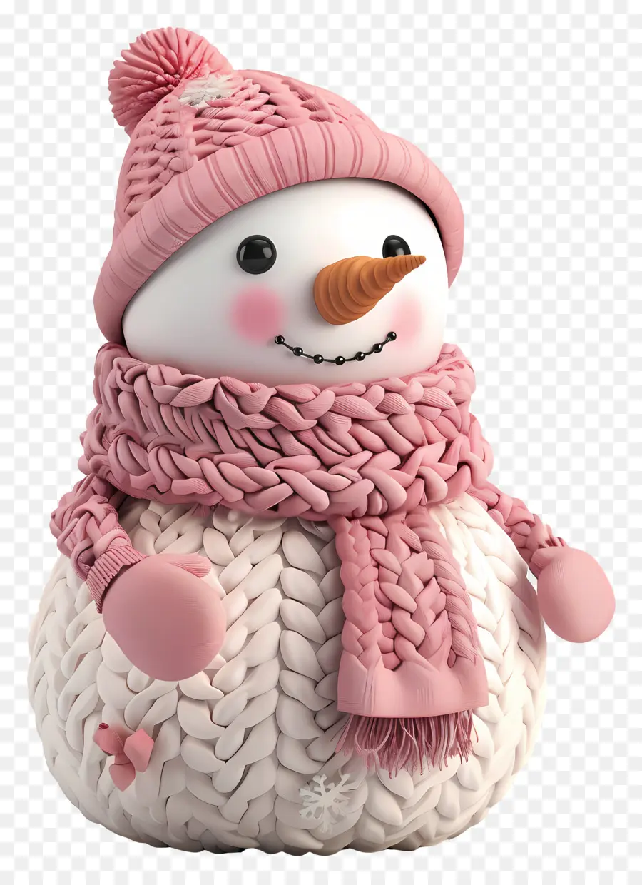 Boneco De Neve，Chapéu Cor De Rosa PNG