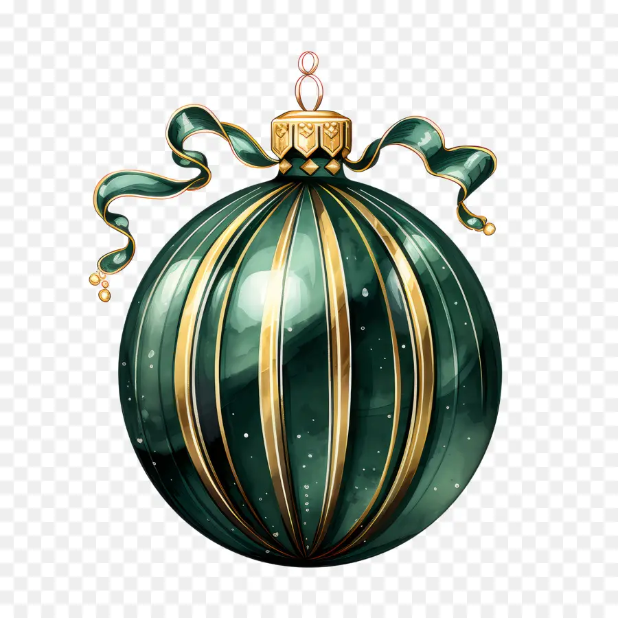 Bola De Decoração De Natal，Ornamento De Vidro Verde PNG