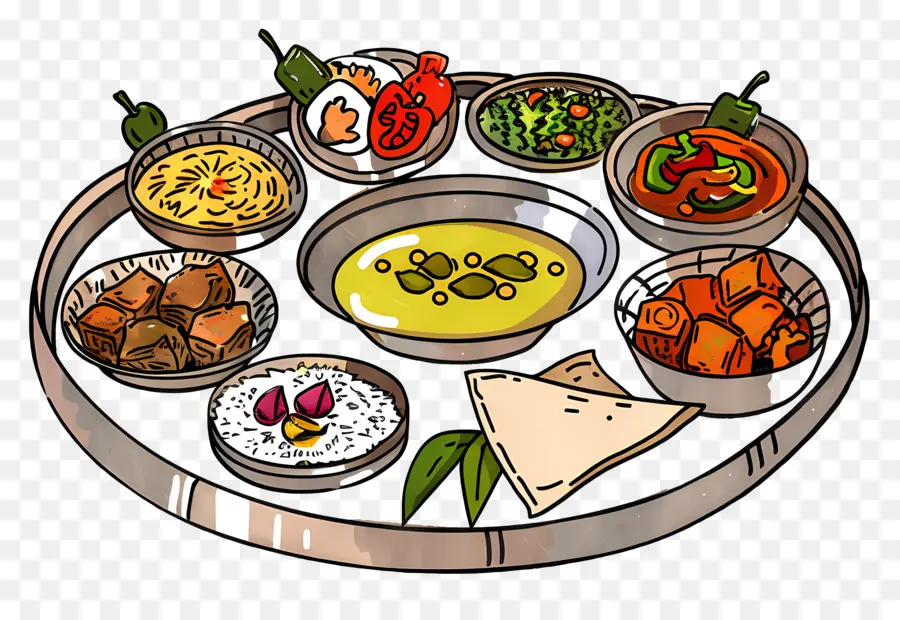 Puja Thali，Bandeja De Comida PNG