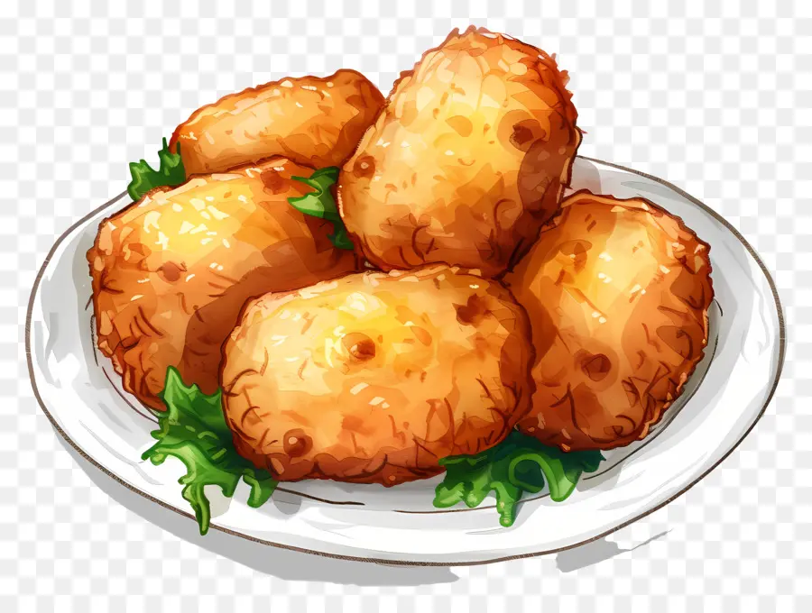 Croquetes，Frango Frito PNG