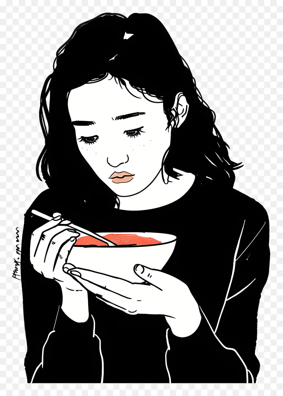 Menina Comer，Triste PNG