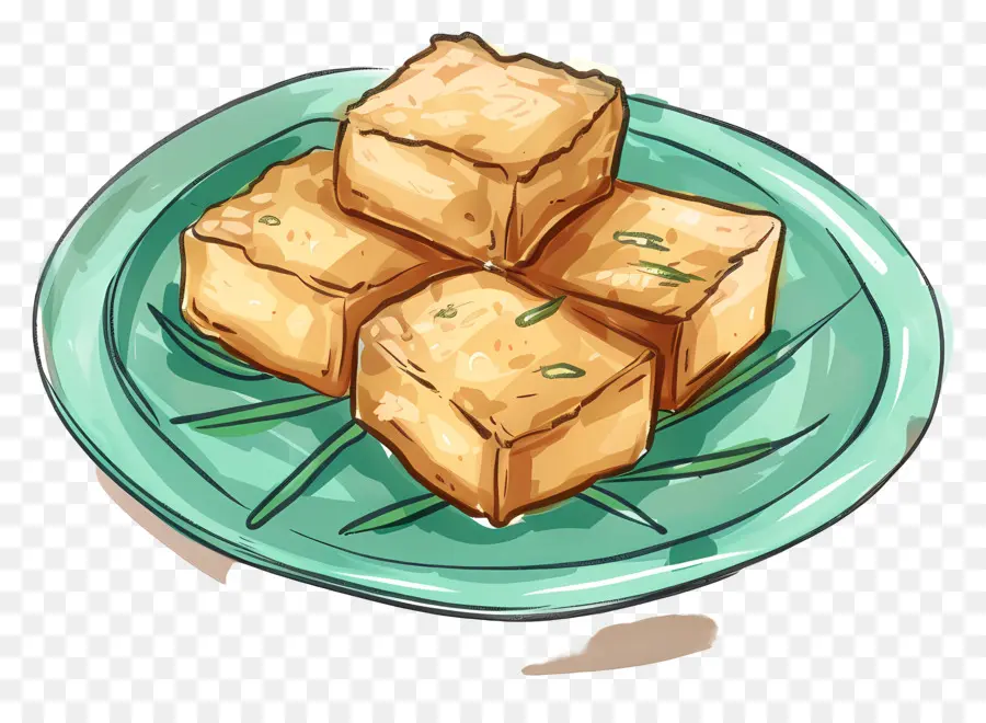 Tofu Frito，Placa PNG