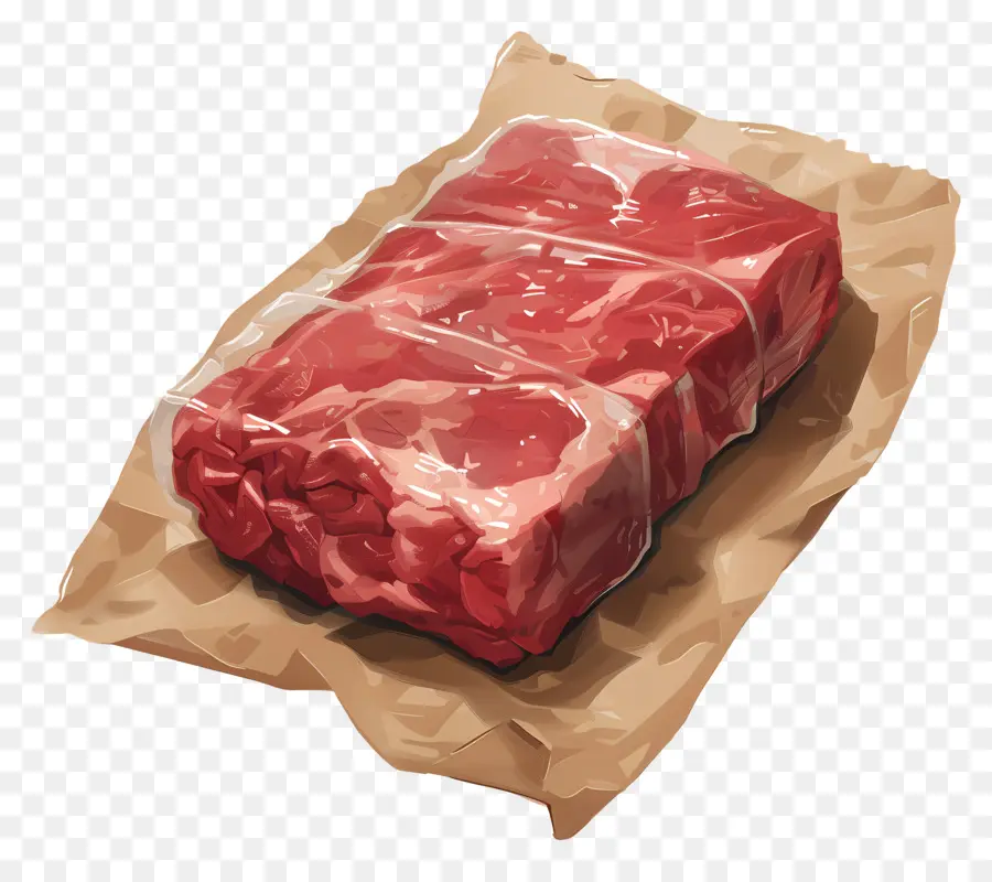 Carne Crua，Envoltório Plástico PNG