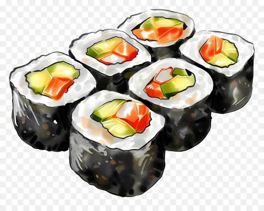 Rolos De Sushi，Japonês PNG