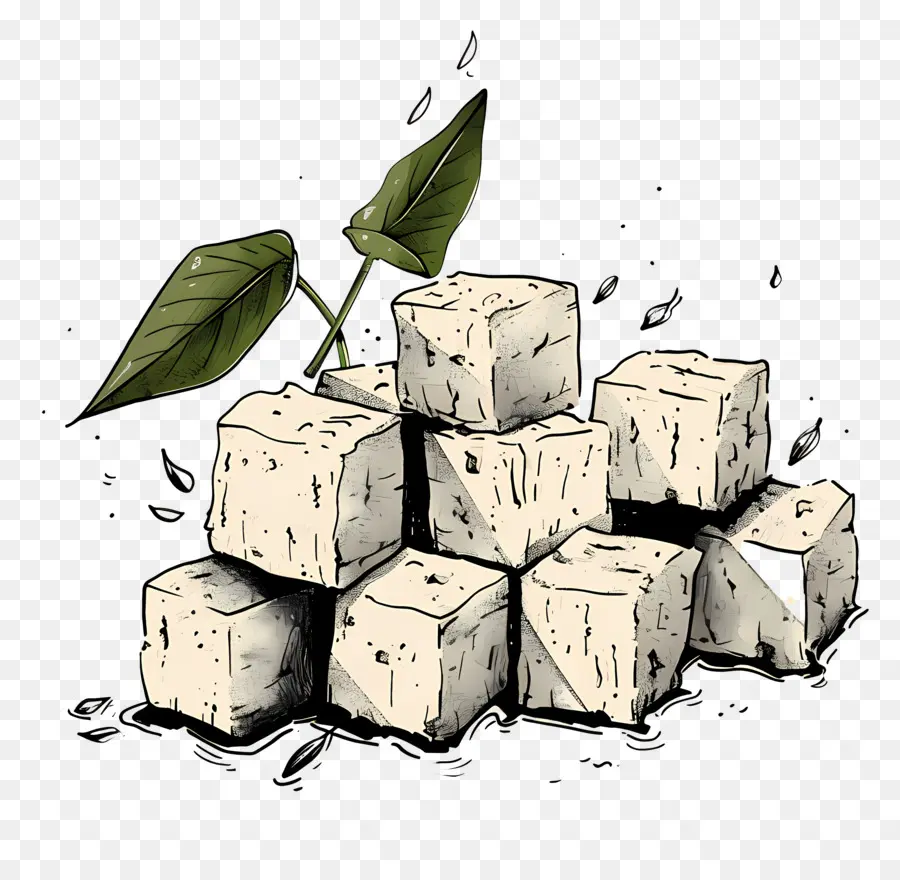 Tofu Cubes，Cubos Brancos PNG