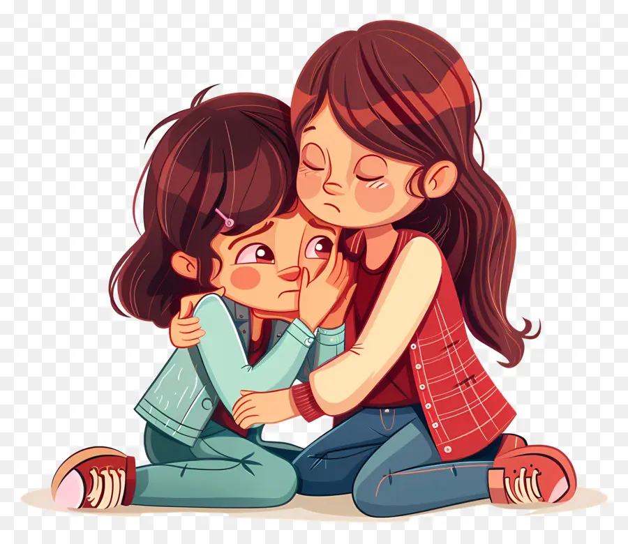 Girl Consoling，Tristeza PNG