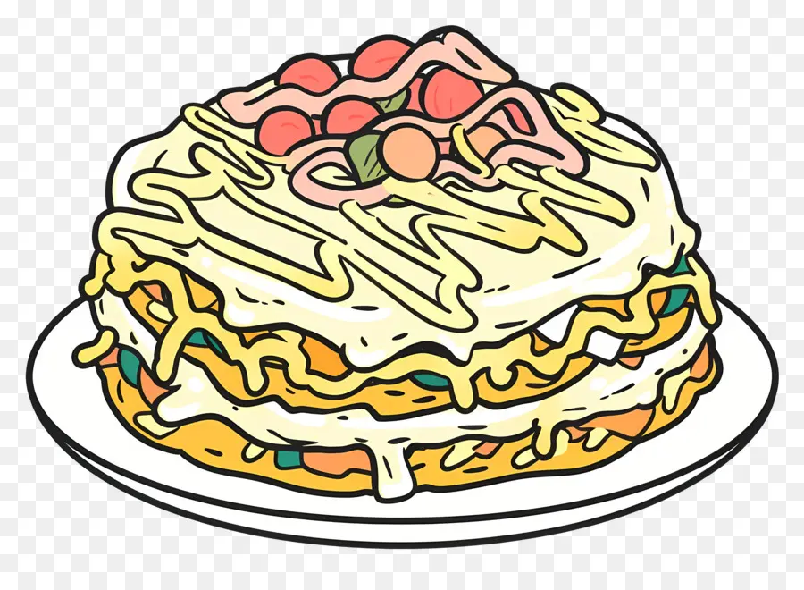 Okonomiyaki，Bolo PNG