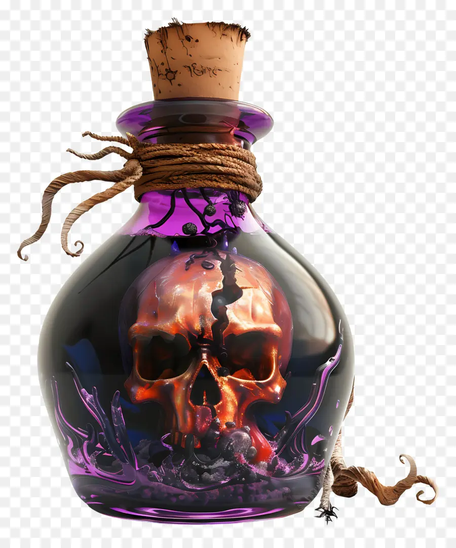 Veneno De Halloween，Roxo Garrafa De Vidro PNG